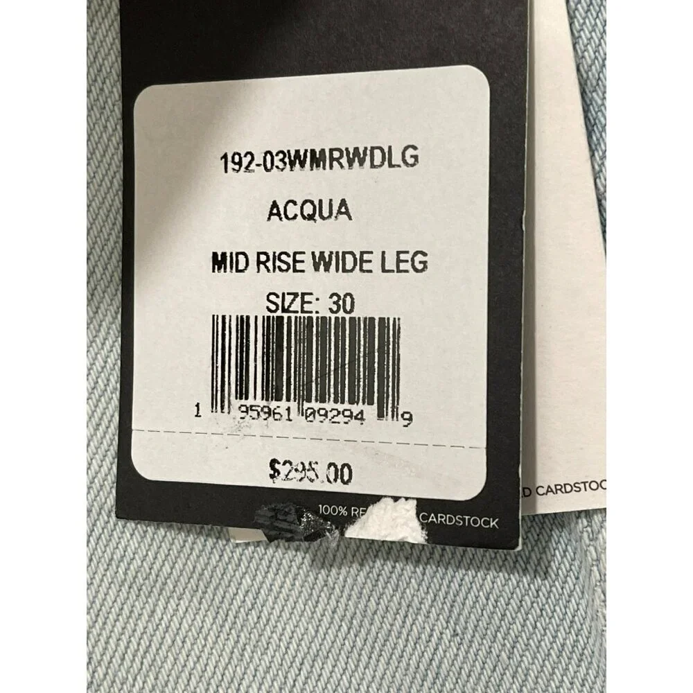 Re/Done Mid Rise Wide Leg Acqua NWT Size 30 Redone - Picture 4 of 6